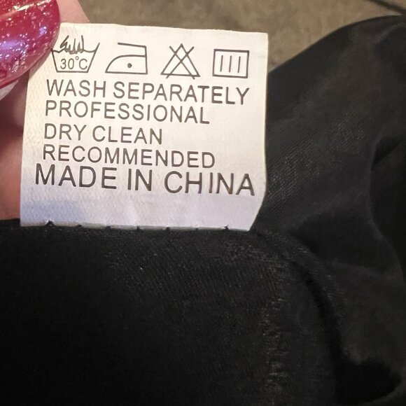 Dress Women’s Velvet Black Floral Embroidery Size Large Long Sleeves Lined Zip - Picture 12 of 12